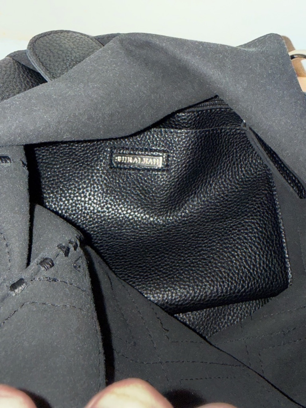 Shiraleah Black Studded Diamond-Pattern Hobo Bag EUC - Picture 8 of 8